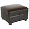 Baxton Studio Benvolio Leather Storage Ottoman - Dark Brown, 25 in W, 17 in H, Leather, Brown 31-2271 - alternate 1